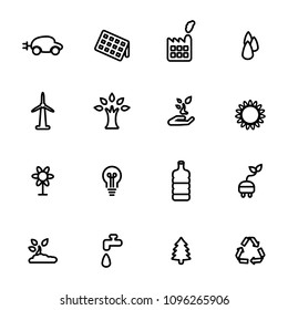 Ecology thin line icon set. Vector outline icons.