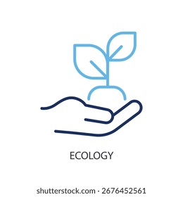 Ecology thin line vector icons.