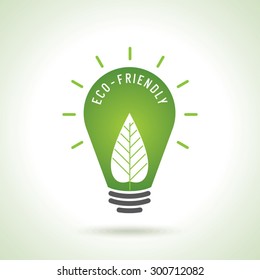 Ecology Think green bulb vector illustration. isolated from background.