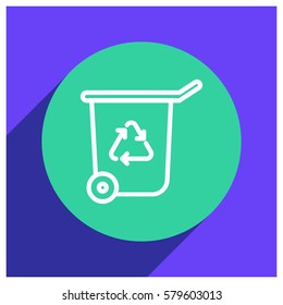 ecology trash can line vector icon