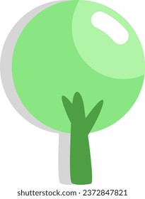 Ecology tree, illustration or icon, vector on white background.