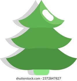 Ecology tree, illustration or icon, vector on white background.