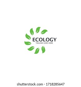 Ecology Tree Leaf Logo Template design 