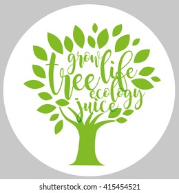 Ecology tree logo symbol vector