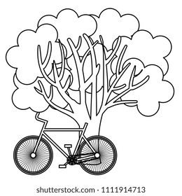 ecology tree plant with bicycle