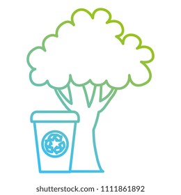ecology tree plant with recycle bin