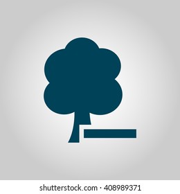 Ecology tree sign icon on blue round background.