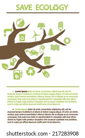 Ecology tree vector infographics