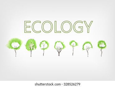 ecology trees background vector