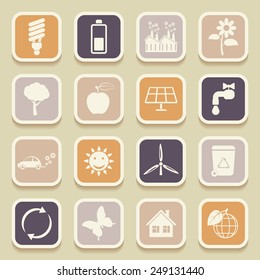 Ecology universal icons for web and mobile applications. Vector illustration