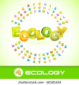 ECOLOGÍA. Ilustración vectorial 3d.