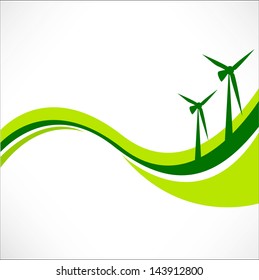 Ecology vector background. Green energy concept
