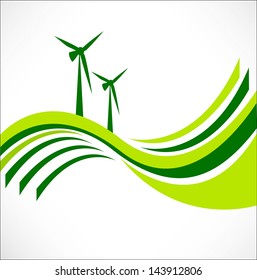 Ecology vector background. Green energy concept