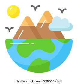 Ecology vector design in modern and trendy style, green earth planted concept, icon of world ecology
