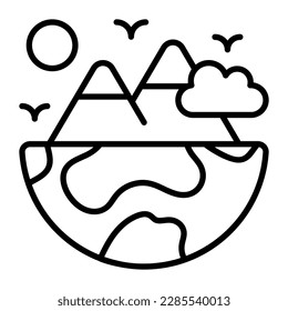 Ecology vector design in modern and trendy style, green earth planted concept, icon of world ecology