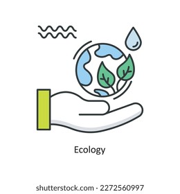 Ecology Vector Filled Outline Icon Design illustration. Ecology Symbol on White background EPS 10 File