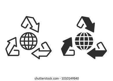 Ecology vector icon. Black illustration isolated on white background for graphic and web design.