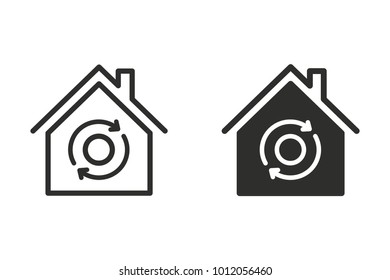 Ecology vector icon. Black illustration isolated on white background for graphic and web design.