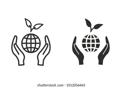 Ecology vector icon. Black illustration isolated on white background for graphic and web design.