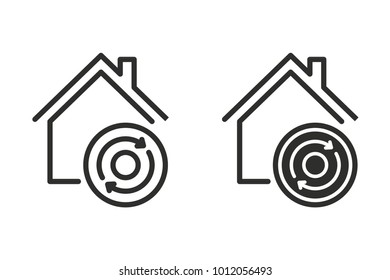 Ecology vector icon. Black illustration isolated on white background for graphic and web design.