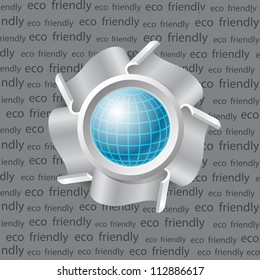 Ecology vector  icon with globe