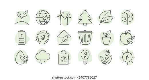 Ökologische Vektorsymbol-Set. isoliert