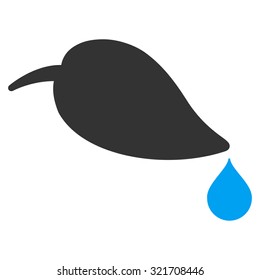 Ecology vector icon. Style is bicolor flat symbol, blue and gray colors, rounded angles, white background.