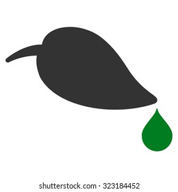 Ecology vector icon. Style is bicolor flat symbol, green and gray colors, rounded angles, white background.