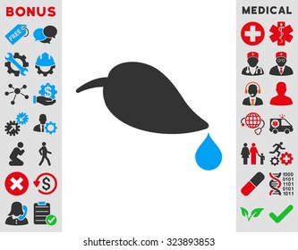 Ecology vector icon. Style is bicolor flat symbol, blue and gray colors, rounded angles, white background.