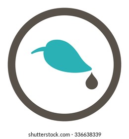 Ecology vector icon. Style is bicolor flat rounded symbol, grey and cyan colors, rounded angles, white background.