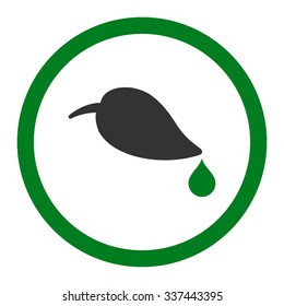 Ecology vector icon. Style is bicolor flat rounded symbol, green and gray colors, rounded angles, white background.