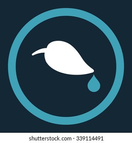 Ecology vector icon. Style is bicolor flat rounded symbol, blue and white colors, rounded angles, dark blue background.