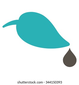 Ecology vector icon. Style is bicolor flat symbol, grey and cyan colors, rounded angles, white background.