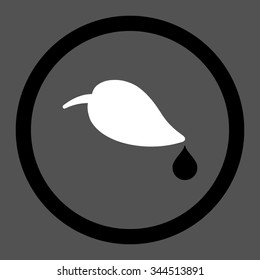 Ecology vector icon. Style is bicolor flat rounded symbol, black and white colors, rounded angles, gray background.