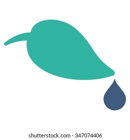 Ecology vector icon. Style is bicolor flat symbol, cobalt and cyan colors, rounded angles, white background.