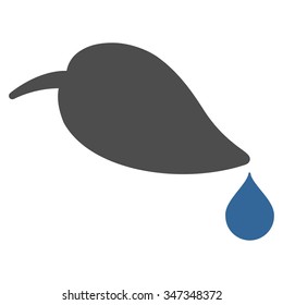 Ecology vector icon. Style is bicolor flat symbol, cobalt and gray colors, rounded angles, white background.