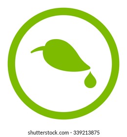 Ecology vector icon. Style is flat rounded symbol, eco green color, rounded angles, white background.