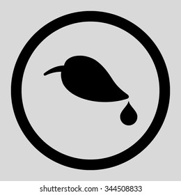Ecology vector icon. Style is flat rounded symbol, black color, rounded angles, light gray background.
