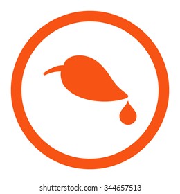 Ecology vector icon. Style is flat rounded symbol, orange color, rounded angles, white background.