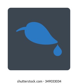 Ecology vector icon. Style is flat rounded square button, smooth blue colors, white background.