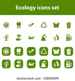 Ecology vector icons set