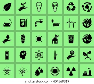 ecology vector icons set, modern solid symbol collection, pictogram pack