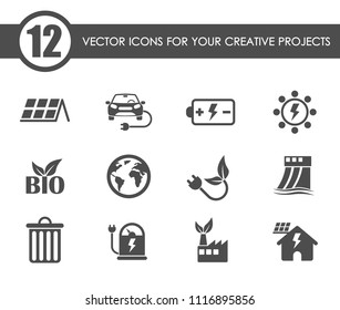 ecology vector icons for your creative ideas