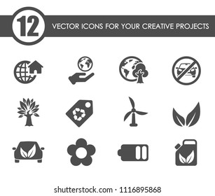 ecology vector icons for your creative ideas