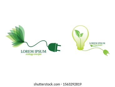 Ecology vector illustration logo design .