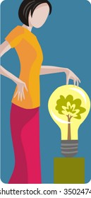 Ecology vector illustration series. Alternative electricity.