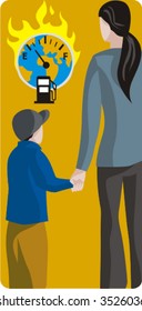 Serie de ilustraciones vectoriales ecológicas. Calentamiento global.