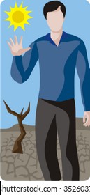 Serie de ilustraciones vectoriales ecológicas. Calentamiento global.