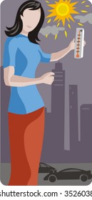 Ecology vector illustration series. Global warming.