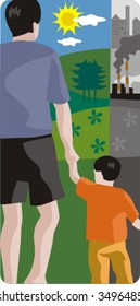 Ecology vector illustration series. Return to nature. Check my portfolio for much more of this series as well as thousands of other great vector items.